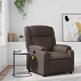 373531 vidaXL Масажен наклоняем стол, кафяв, изкуствена кожа