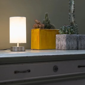 Модерна настолна лампа бяла кръгла 12 см - Milo 2