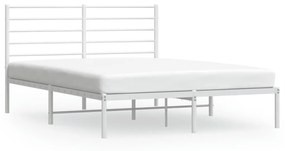 352366 vidaXL Метална рамка за легло с горна табла, бяла, 120x200 см