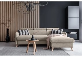 Бежов кадифен ъглов диван (десен ъгъл) Sweet Harmony - Miuform