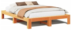 3308737 vidaXL Рамка за легло без матрак, восъчнокафяв, 150x200 см, бор масив