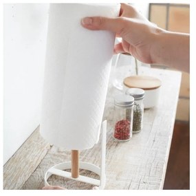 Бяла поставка за хартиени кърпи с детайли от букова дървесина Tosca - YAMAZAKI