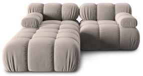 Светлокафяв кадифен модулен ъглов диван (променлив) Bellis – Micadoni