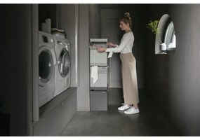 Кутия за пране Brabantia Stackable 1000827, 35 л, Преден отвор, Широк капак, Сгъваема, Сив