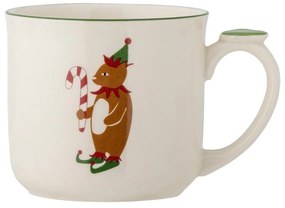 Кремава глинена чаша с коледен мотив с цедка 300 ml Valentin – Bloomingville