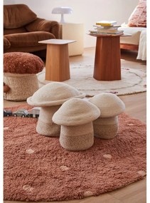 Памучен ръчно изработен детски килим подходящ за пране в тухлен цвят ø140 cm Round Dot Chestnut – Lorena Canals