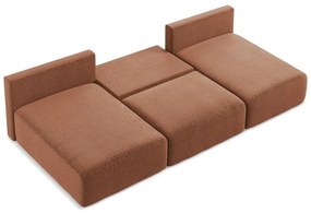 Разтегателен ъглов диван с място за съхранение в тухлен цвят Kalena – Makamii