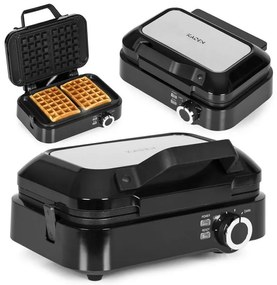 Вафладжийница, вафладжийница с незалепващи плочи - 1200 W с контрол на температурата