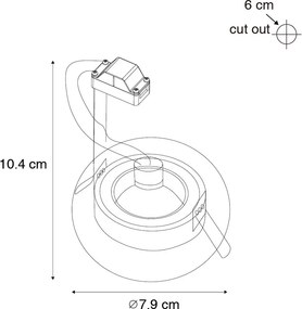 Интелигентен вграден прожектор бял кръгъл IP44 вкл. Wifi GU10 50mm - Xena