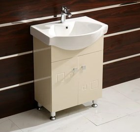 Долен шкаф за баня ICP 6080 BEIGE, PVC, бежов, с умивалник, 61.5x44x85см