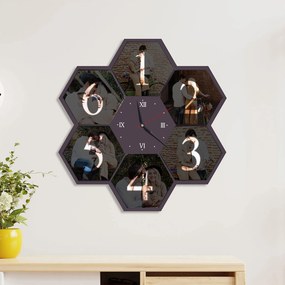 Дървен часовник с 6 ваши снимки