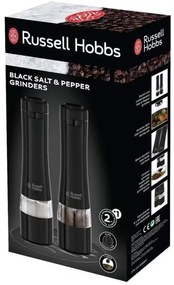 Електрически мелнички за сол и пипер Russell Hobbs Black 28010-56, Керамичен механизъм, LED, Черен