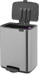 Кош за боклук Brabantia Bo Pedal 1010143, 12 л, Леко затваряне, Противоплъзгаща основа, Устойчив на пръстови отпечатъци, Инокс/Мат