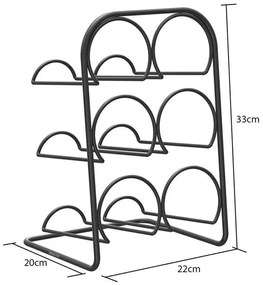 Поставка за вино TEKNO TEL TR MG 026B, 6 бутилки, 22х33х20 см, Матово черно
