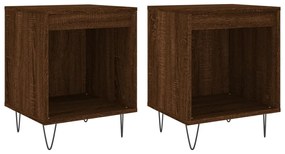830731 vidaXL Нощни шкафчета 2 бр кафяв дъб 40x35x50 см инженерно дърво