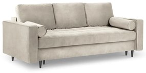 Бежов кадифен разтегателен диван Santo - Milo Casa