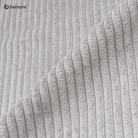 Светлосив разтегателен ъглов диван от рипсено кадифе (променлив) Sara – Ropez