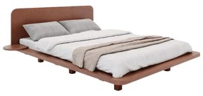 Двойно легло от букова дървесина 140x200 см в кафяв цвят Japandic - Skandica