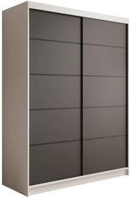 Гардероб Naldo 150 с плъзгащи врати - Бяло-Черен