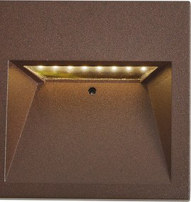 Модерна стенна лампа ръждивокафява квадратна с LED IP54 - Gem