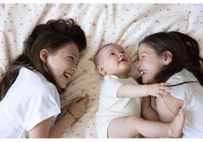 Светложълто/розово детско спално бельо от органичен памук 100x140 cm Bows – Cam Cam Copenhagen