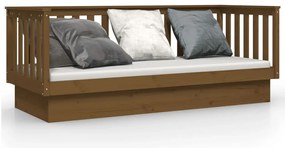 821582 vidaXL Дневно легло, меденокафяво, борово дърво масив, 90x190 см