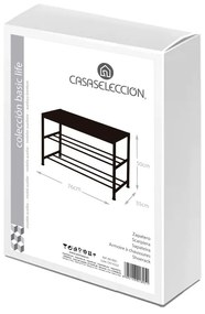 Черен метален шкаф за обувки с пейка - Casa Selección