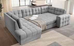 Ъглов диван Bale U-Сиво-Ляв