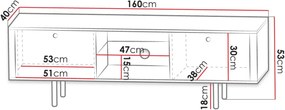 TV шкаф Cristal-Mauro-Length: 160 cm