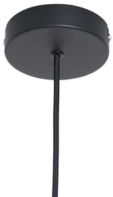 Japandi висяща лампа кафява с текстилен абажур 50 см - Plu