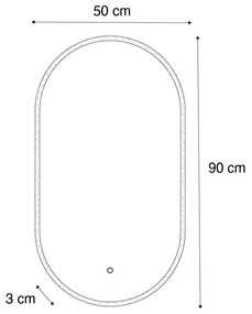 Модерно огледало за баня с LED и сензорен димер - Bouwina