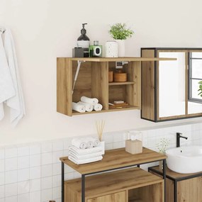860075 vidaXL Стенен шкаф за баня, дъб артизан, 60x25x40 см, инженерно дърво