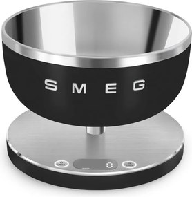 Кухненска везна Smeg Collezione KSC01BLMWW, До 5 кг/5 л, ТАРА, LED дисплей, Противоплъзгаща се основа, Автономия до 36 часа, Черен мат