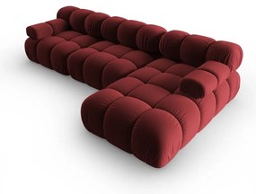 Червен кадифен диван 285 cm Bellis - Micadoni Home