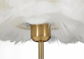 Бяла/златистa настолна лампа (височина 50 cm) Ball Feather – Mauro Ferretti