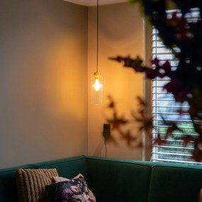 Висяща лампа в стил Арт Деко злато със стъкло - Laura