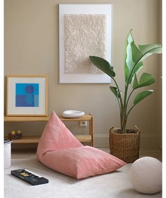 Розов детски пуф от рипсено кадифе Big Lounger – Wigiwama
