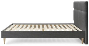 Черно тапицирано двойно легло с решетка 160x200 cm Elyna - Bobochic Paris