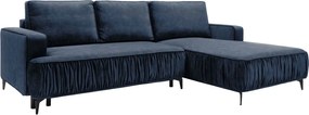Ъглов диван Lavar-Синьо-Десен