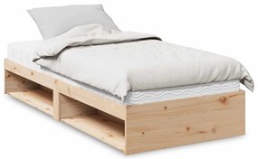 3324595 vidaXL Дневно легло с матрак, 90x200 см, борово дърво масив