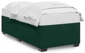 3284616 vidaXL Рамка за легло без матрак, тъмнозелена, 100x200 см, кадифе