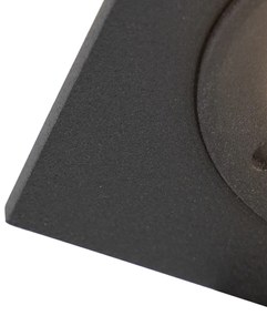 Интелигентен вграден прожектор черен квадратен IP44 вкл. Wifi GU10 - Xena