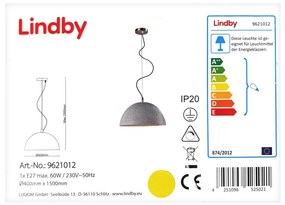 Lindby - Пендел JELIN 1xE27/60W/230V