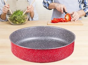 Тава за печене ZEPHYR Red Passion ZP 1222 ER34, 34 см, Мраморно покритие, Червен