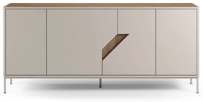 Кремавo-естествен скрин от декор от дъб 180x80x40 cm Lilou – Marckeric