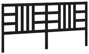 817864 vidaXL Горна табла за легло, черна, 206x4x100 см, бор масив