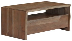 246127 vidaXL Маса за кафе, акация масив с естествен ръб, 90x50x40 см, сива