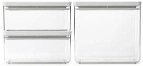 Кутии за съхранение на продукти Brabantia Tasty+ Stackable 1008882, 1.5л/3.5л, Без BPA, Плътно затваряне, Светлосив