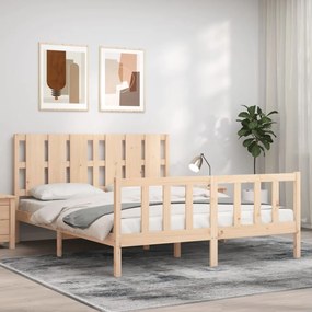 3192236 vidaXL Рамка за легло с табла 5FT King Size масивно дърво