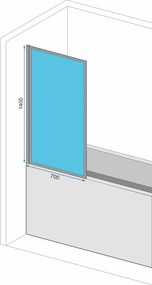 Параван за вана-подвижен Rea Lagos 70 Chrome